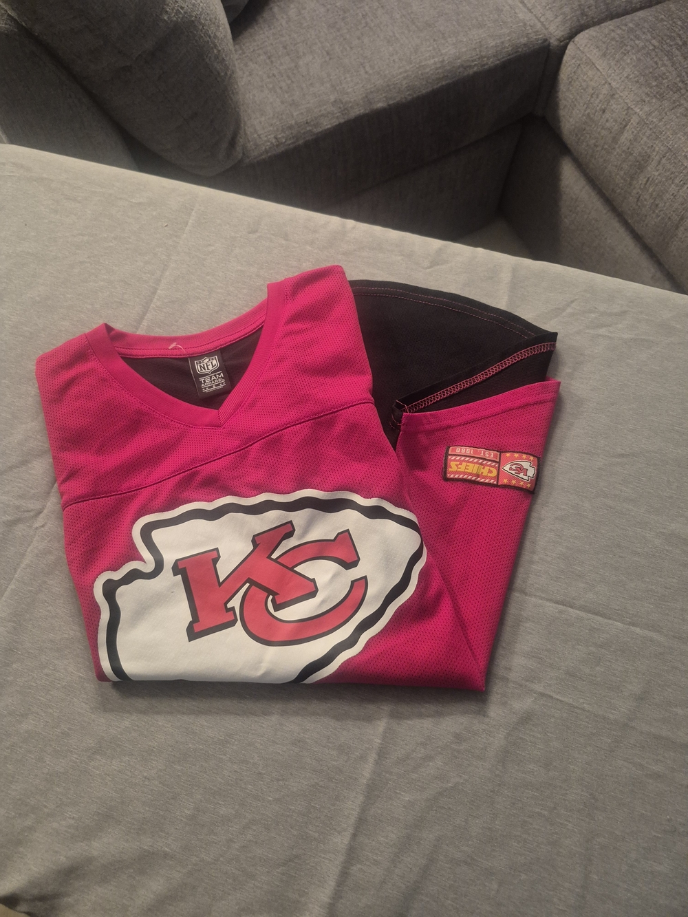 NFL Kansas City Chiefs Kids Pink and Black Jersey